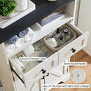 Bathroom Floor Cabinet, Farmhouse Storage Cabinet, 24" Wide Cabinet with Drawer, Adjustable Shelf, Barn Doors, Cabinets for Bathroom, Kitchen, Living Room, Off White by CozyNest Decor