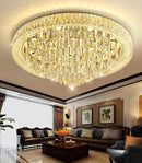 Modern Crystal Large Chandeliers LED Dimmable Flush Mount Ceiling Chandeliers for Living Room High Ceiling Entrance Foyer Bedroom by CozyNest Decor