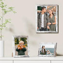 Vittanly 9x12 Picture Frames Set of 9, Shatter Resistant Plexiglass, Display 6x8 Pictures with Mat or 9x12 without Mat, Photo Frames for Wall or Tabletop, Engineered Wood, Distressed White by CozyNest Decor