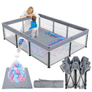 TOREVSIOR Foldable Baby Playpen with Mat, 50"×71" F oldable P laypen for Babies and Toddlers, Indoor & Outdoor Kids Safety Play Pen, Portable Play Yard, Foldable Baby Playpen with 50 Ocean Balls by TinyTreasures Baby Boutique