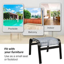 Outdoor Foot Stools Gift for Patio Ottoman Footrest Aluminum Portable Seat Wicker Furniture Stackable Dining Ottoman 2 Pack Blue by CozyNest Decor