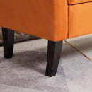 Furniliving 51 Inch Storage Bench for Living Room, Upholstered Bench Ottoman with Velvet Fabric, Modern Entryway Bench with Woodern Legs for Bedroom, Living Room, Shoe Storage & Seating, Orange by CozyNest Decor