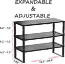 Metal Stackable Expandable Storage Shelf - Multi-Functional Home Storage Shelf, Suitable for Kitchen, Cabinet，Bathroom, Office, Garage, etc.（3PACKS/Black/Medium by CozyNest Decor