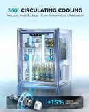 EUHOMY Beverage Refrigerator Cooler - 68 Can Mini Fridge with Glass Door for Soda, Beer, Wine, Small Refrigerator with Digital Temperature Control and Adjustable Shelves for Home Office Bar, 1.7 Cu.ft by CozyNest Decor