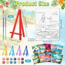 Blosssound 10 Set Pre Printed Canvas Pre Drawn Canvas Painting with Easel Kits 5" x 7" Outline Painting Panels for Beginners, DIY Craft Project, Party Favor, Home Decors(Landscape) by TinyTreasures Baby Boutique
