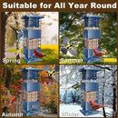 Bird Feeder 3LBS Metal Anti-Squirrel Wild Birdseed Feeder for Finch Cardinal Blue Jay Outdoors Hanging (Blue) by GreenHaven Gardens