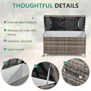 HOMREST Large Deck Box, Outdoor Wicker Storage Container with 240 Gallon, Patio Rattan Furniture for Garden Tools, Pillows, Pool, Brown by CozyNest Decor