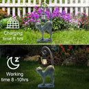 Resin Cat Statue with Solar Lantern, Eye-catching Garden Sculpture Decor，15.3" Height Outdoor Figurine for Garden Yard Patio Decorations，Birthday Gifts by GreenHaven Gardens