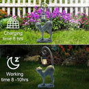 Resin Cat Statue with Solar Lantern, Eye-catching Garden Sculpture Decor，15.3" Height Outdoor Figurine for Garden Yard Patio Decorations，Birthday Gifts by GreenHaven Gardens