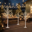 Outdoor Christmas Decorations Lighted Birch Tree Set of 3, LED Warm White 4, 6 and 8 Feet, for Indoor Christmas Decor, Party, Garden, Yard, Wedding, Holiday by CozyNest Decor