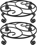 Yimobra 2 Pack Plant Stand for Flower Pot Heavy Duty Potted Holder Indoor Outdoor Metal Rustproof Iron Garden Container Round Supports Rack for Planter (11.8Inches, Black) by GreenHaven Gardens