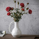 White Ceramic Vase with Big Handles, Modern Farmhouse Decor, Rustic Pottery for Flowers, Decorative Terracotta Centerpiece for Dining Table by GreenHaven Gardens