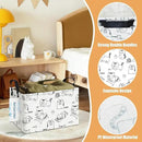 LANGYASHAN Rectangular Storage Bin Collapse Canvas Fabric Cartoon Storage Basket with Handles for Organizing Home Kitchen Boys and Girls Toys Office Closet Shelf Baskets (Rec Cat) by CozyNest Decor