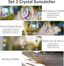 Set 3 Crystal Hanging Decorations - Sun & Moon Rainbow Crystal Suncatcher Window Car Hanging Prisms Ornament Pendant,Boho Love Wall Decoration,Home Garden Decor Gift by GreenHaven Gardens