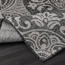Medallion Outdoor Rug 9x12 Washable Outside Carpet for Indoor Patio Porch Waterproof Easy Cleaning Non Shedding Area Rugs Dark Gray 9 x 12 by CozyNest Decor