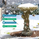 SunJet 25.5 Inch Heigh Wood-Look Concrete Bird Bath with Decorative Faux Bird – birdbath Rustic & Long-Lasting Design, Enhances Garden, Patio, Yard, Lawn Décor by GreenHaven Gardens