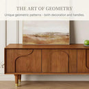 Mid-Century Modern TV Stand, 71'' Walnut TV Stand with Storage, Wooden TV Consoles Entertainment Center TV Table for Living Room, Bedroom by CozyNest Decor
