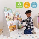 ECR4Kids Streamline Single-Sided Book Display with Storage, Classroom Bookshelf, White Wash by TinyTreasures Baby Boutique