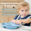 WeeSprout Suction Plates for Babies & Toddlers - 100% Silicone, Dinnerware Stays Put, Divided Design for Picky Eaters, Microwave & Dishwasher Friendly, 3 Pack by TinyTreasures Baby Boutique