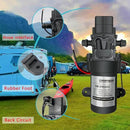 DC 12V Diaphragm Pump, Self-Priming Sprayer Pump, 1.2 GPM 87 PSI Pressure Switch Adjustable water pump, With 2 hose clamps, for RV Camping Shower Garden Irrigation by GreenHaven Gardens