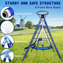 600lbs 6-in-1 Kids Swing Set, Backyard Playset with Belt & Platform Swings, Slide, Climbing Net, Basketball Hoop, Heavy-Duty A-Frame Metal Stand & 6 Anti-Tilt Stakes, Outdoor Gym for Ages 4-12 by TinyTreasures Baby Boutique