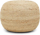 REDEARTH · Jute Circular Jute Pouf Ottoman - Braided Pouffe Accent Sitting Round Footrest for Living Room, Bedroom, Nursery, kidsroom, Patio, Gym; 100% Jute (19.5"x19.5"x14"; Jute Natural) by CozyNest Decor