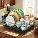 MOUKABAL Dish Drying Rack, Dish Rack, Large Dish Racks for Kitchen Counter, Drying Rack Kitchen with Removable Utensil Holder, Drainboard (Grey/Gray) by CozyNest Decor
