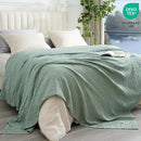 PHF Cooling Waffle Blanket Queen Size, Lightweight 60% Rayon Derived from Bamboo & 40% Cotton Breathable Blanket for Hot Sleepers, Soft and Luxury for Bed Couch and Sofa, 90"x90", Sage Green by CozyNest Decor
