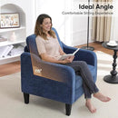Accent Chair for Living Room, Mid Century Modern Reading Chair for Bedroom, Upholstered Armchair with Side Pockets, Comfy Single Sofa Side Chair for Office, Apartment, Small Room, Blue by CozyNest Decor