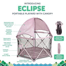 Baby Delight Go with Me Eclipse Deluxe Portable Playard | Playpen | Sun Canopy | Indoor and Outdoor | Ultra Padded Nylon Floor | Canyon Rose by TinyTreasures Baby Boutique