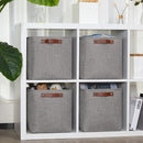 DULLEMELO Square Storage Cubes Baskets for Gifts Empty, 11 inch Cube Stroage Bins Linen Closet Organizers and Storage Baskets for Toy Nursery Shelves Bedroom Storage(4 Pack - 11" Grey) by TinyTreasures Baby Boutique