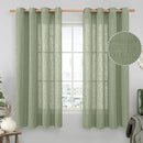LAMIT Sheer Linen Curtains 63 inches Long for Bedroom, Bronze Grommet Linen Drapes Light Filtering Semi Sheer Curtains for Small Window/Farmhouse, 2 Panels (52 x 63 Inch, Sage Green) by CozyNest Decor