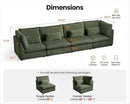 Oversized Modular Sofa, Extra Deep Cloud Corduroy Sectional Couch with Ottoman Chaise, Fluffy Chenille 4 Seater Sofa for Living Room, Villa (Basic 4 Seater, Corduroy Green) by CozyNest Decor
