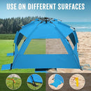 WhiteFang Deluxe Pop Up Beach Tent Sun Shade Shelter for 3-4/5-6 Person, UV Protection, Extendable Floor with 3 Ventilating Windows Plus Carrying Bag, Stakes, and Guy Lines by TinyTreasures Baby Boutique