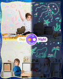 201 Pcs Glow in The Dark Stars Stickers for Ceiling, Toddler Stocking Stuffers Wall Room Decor Gifts, Luminous 3D Glowing Stars Easter Basket Stuffers for Kids Boys Girls by CozyNest Decor