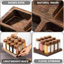 Yangbaga 24Pcs Glass Spice Jars with Labels-4oz Acacia Wood Lid Square Spice Containers and 2pcs Rack with Pepper Grinder Lids &Funnel,Seasoning Jars for Rack Cabinet Drawer by CozyNest Decor