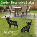 Pack 2 Dog Metal Garden Decor for Outside,French Bulldog Gifts for Women,Dog Silhouette Stakes,Garden Statues for Yard,Lawn,Pathway by GreenHaven Gardens