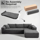 104" Cloud Sectional Couches for Living Room,L Shaped Boneless Couch in A Box,Sleeper Sofa with Comfy Chaise No Assembly Required,Grey by CozyNest Decor