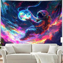 BVBOX Astronaut Space Blacklight Tapestry 79"x59", UV Reactive Floating Astronaut Iridescent Cloud Universe Galaxy Planet Glow in Dark Tapestries, Black Light Neon Upright Poster Wall Hanging Backdrop Decor for Bedroom Living Room by CozyNest Decor