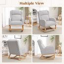 Rocking Chair Nursery, Nursing Rocking Chairs for Mom Nursery, Comfy Wingback Glider Rocking Armchair with Foot Rest and Side Pocket for Nursery Living Room Bedroom, Light Grey by TinyTreasures Baby Boutique