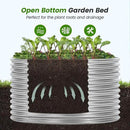 Land Guard 3×3×3ft Galvanized Raised Garden Bed Kit, Round Galvanized Planter Raised Garden Boxes Outdoor, Large Metal Raised Garden Beds for Vegetables, Silver by GreenHaven Gardens