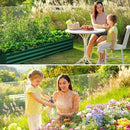 Land Guard 2 Pack 8×4×1ft Galvanized Metal Raised Garden Bed, Metal Planter Kit Box Outdoor for Deep-Rooted Vegetables, Flowers, Green and Herbs (Green) by CozyNest Decor