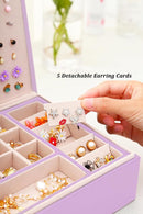 Girls Jewelry Box Earring Holder Organizer for Girls Earring Organizer Teen Jewelry Box Organizer for Girls Purple jewelry Boxes for Earrings Necklaces Rings Stud Earrings Box Organizers Teens by TinyTreasures Baby Boutique