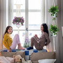 IGaiety Macrame Plant Hanger 5 Pcs Indoor Outdoor Hanging Plant Holders Handmade Plant Hangers Cotton Rope Planters with 5 Pcs Ceiling and S Hooks for Small Plants Pots Boho Home Decor by GreenHaven Gardens