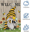Welcome Summer Gnome Garden Flag Spring Summer Bee Sunflower Yard Flag 12x18 Double Sided Burlap Daisy House Flag for Rustic Seasonal Outside Outdoor House Decoration (ONLY FLAG) by CozyNest Decor