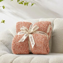 Snuggle Sac Orange Fall Blanket Twin Size, Oversized Soft Warm Cozy Knit Bedding Blanket, Luxurious Microfiber Blankets for Bed, Orange, 60x80 inches by TinyTreasures Baby Boutique
