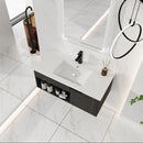 Wall Mounted Floating Bathroom Vanity With Open Shelf & Soft Close Door