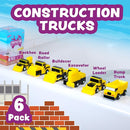 Tub Works® Construction™ Trucks Mold Free Bath Toys, 6 Pack | Sealed, No Hole Bath Toys Design Keeps Moisture Out | Soft, Squeezable & Float on Water | Baby & Toddler Bathtub Toys | Baby Pool Play by TinyTreasures Baby Boutique