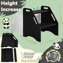 AMBIRD Wooden Step Stool, 15.75'' H Potty Training Toddler 300 lbs Capacity with Safety Non-Slip Pads and Handles, Step Stools for Kids, Bamboo 2-Step Stool for Bathroom, High Beds (Black) by TinyTreasures Baby Boutique
