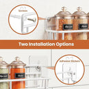 5 Pack Spice Rack Seasoning Organizer Wall Mount, Screw or Adhesive Hanging Shelf Basket Spice Organizer Shelf for Kitchen, White by CozyNest Decor